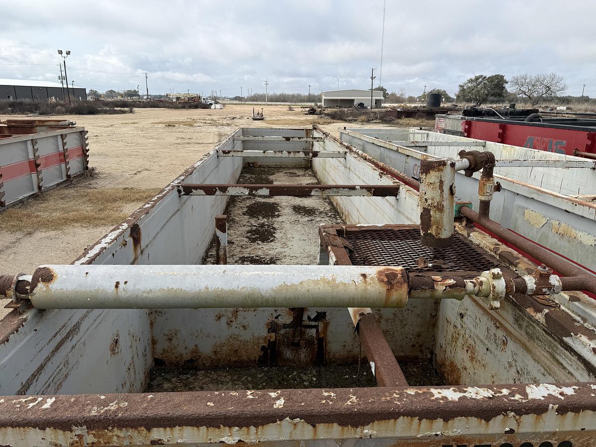 Used 40’ X 87” X 4’ OPEN TOP MUD TANK W/ IRON RACK