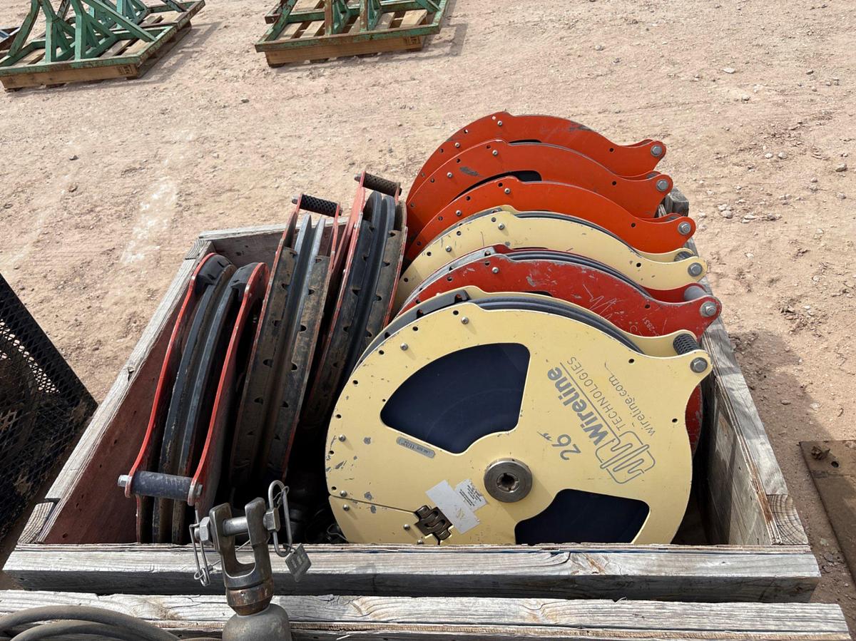 Used Crate of (9) 26” wireline sheaves