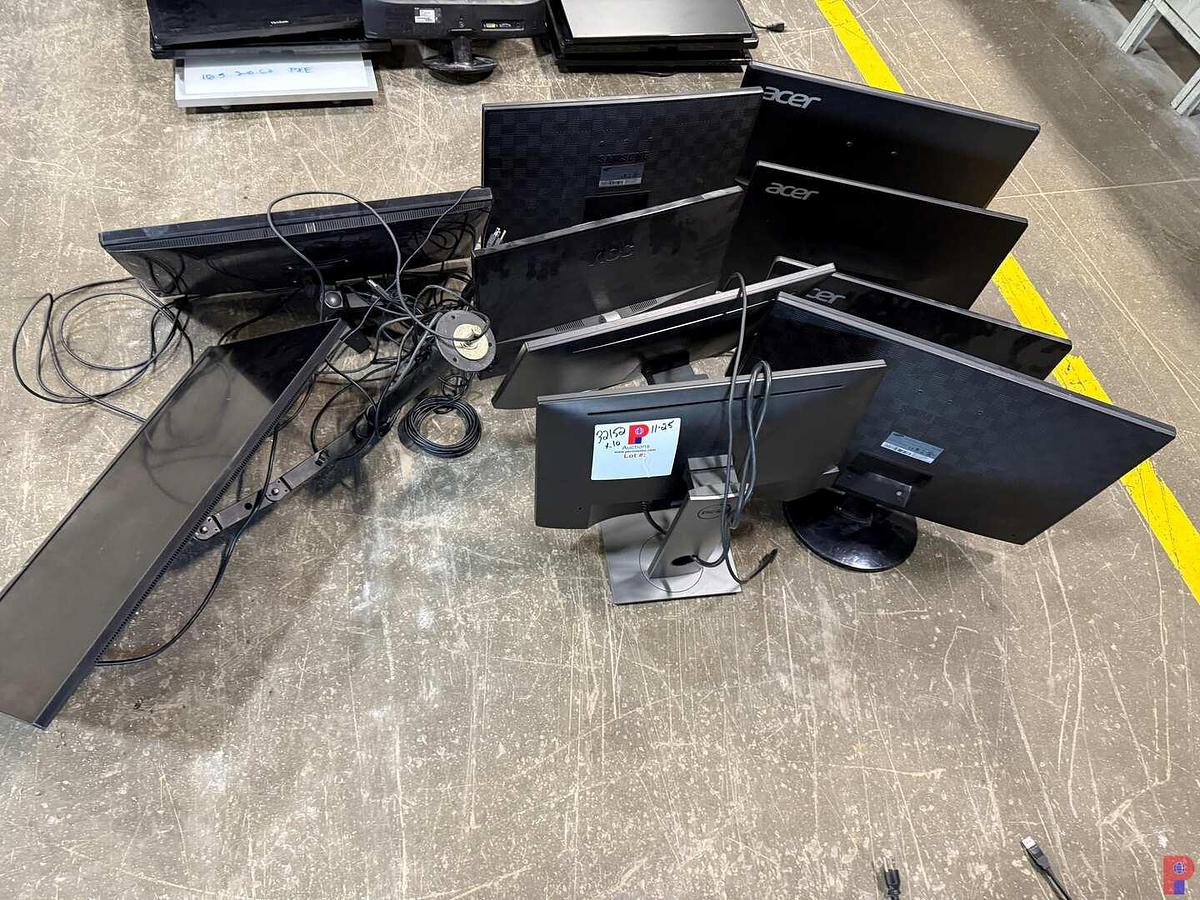 Used (10) 23” - 32” DELL, LG, ACER, SAMSUNG COMPUTER MONITORS & STANDS