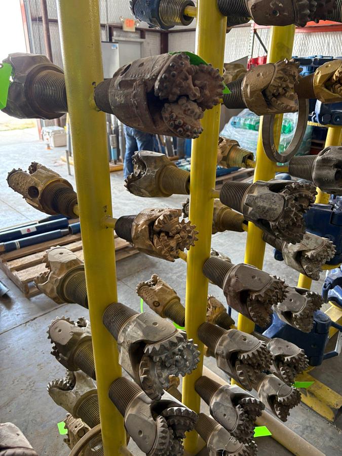 Used (6x$) tricone drill bits, 3-7/8” to 6-1/8”