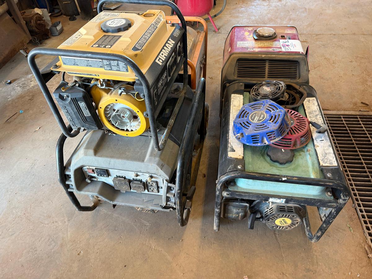 Used (5) SMALL 1500 WATT TO 4375 WATT PORTABLE GAS GENERATORS