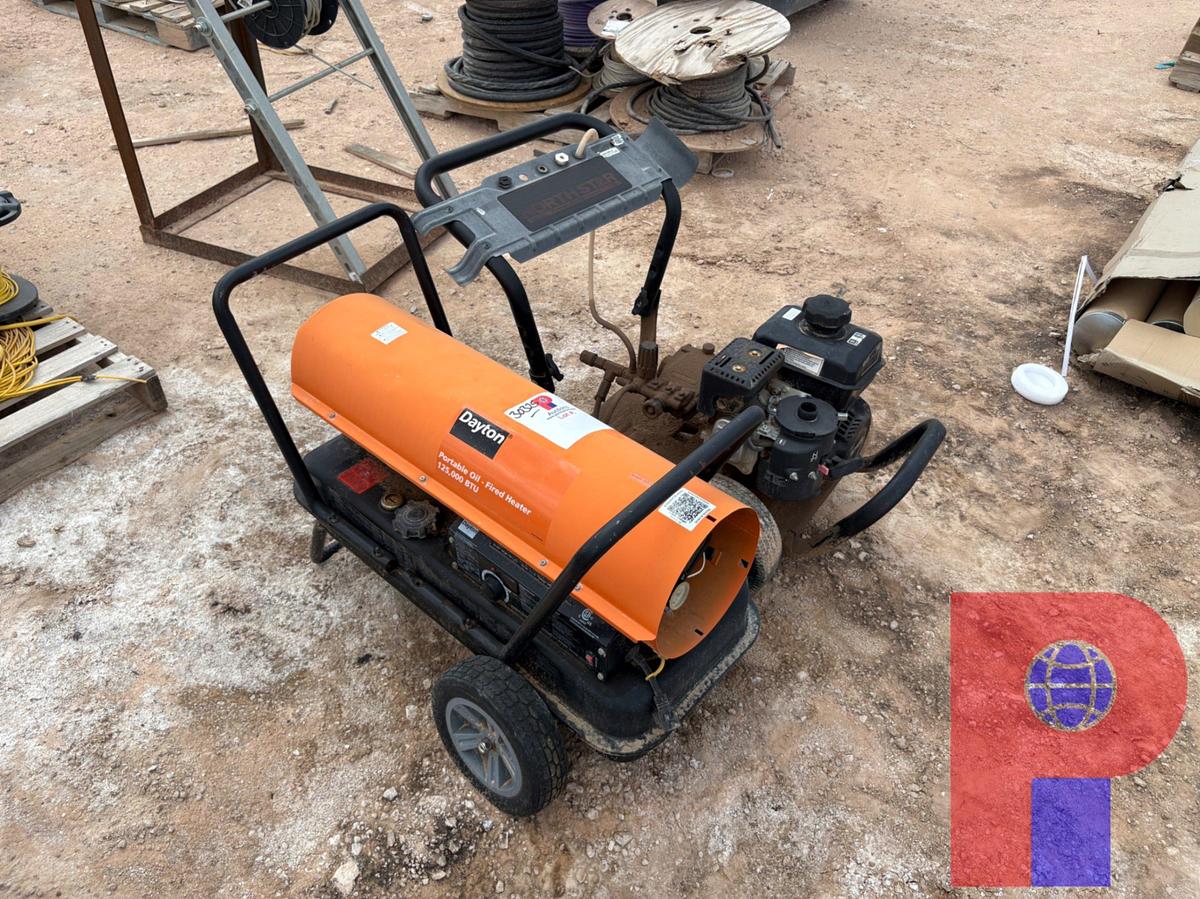 Used DAYTON PORTABLE 125,000BTU SHOP HEATER & NORTH STAR PORTABLE PRESSURE WASHER