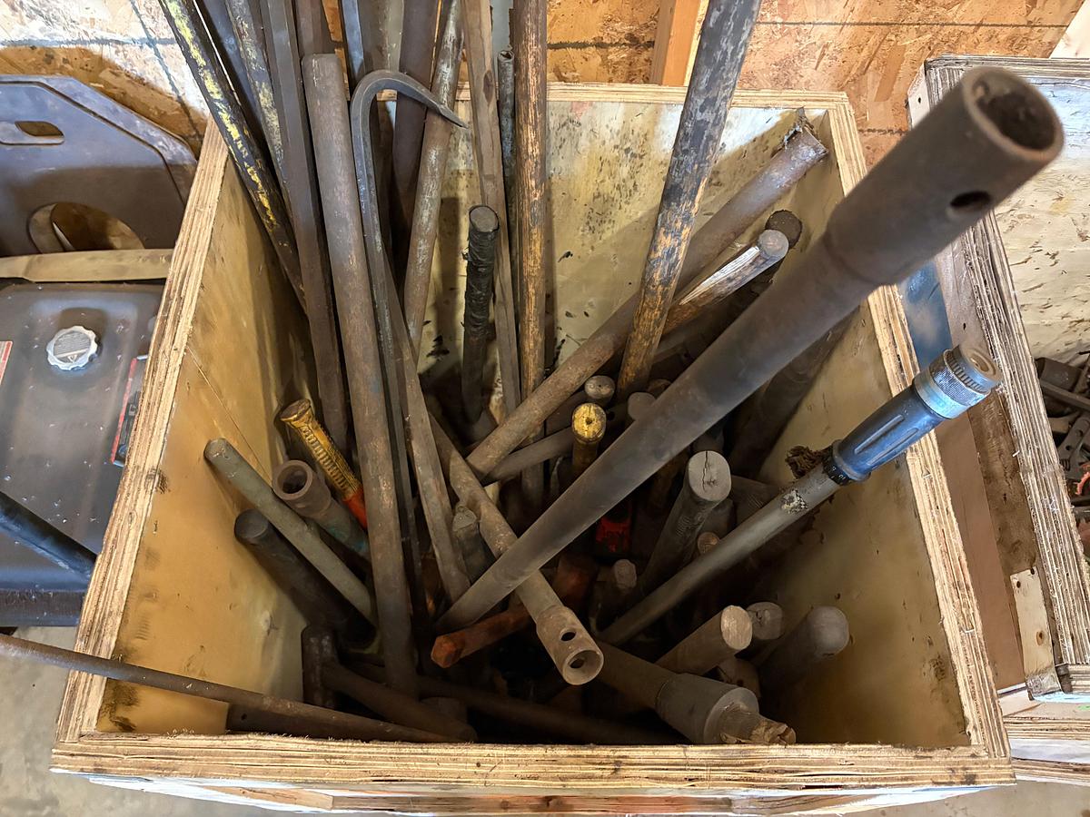 Used (4 crates) w/ hammers, hammer wrenches, pipe wrenches, and other misc. hand tools