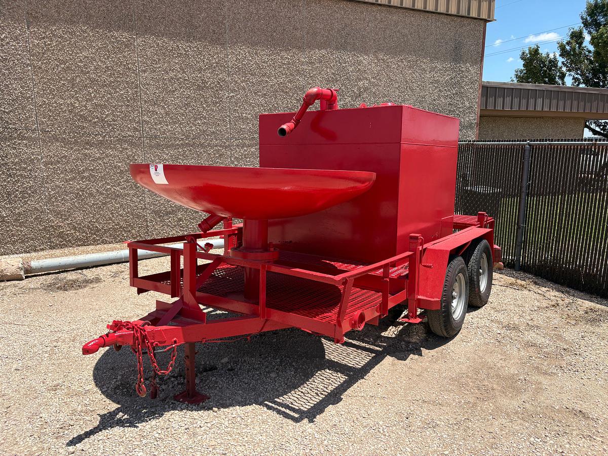 Used 5’ x 5’ x 4.5’ 18BBL OIL TANK MTD ON 12’ x 6.5’ SHOPBUILT BUMPER PULL TRAILER