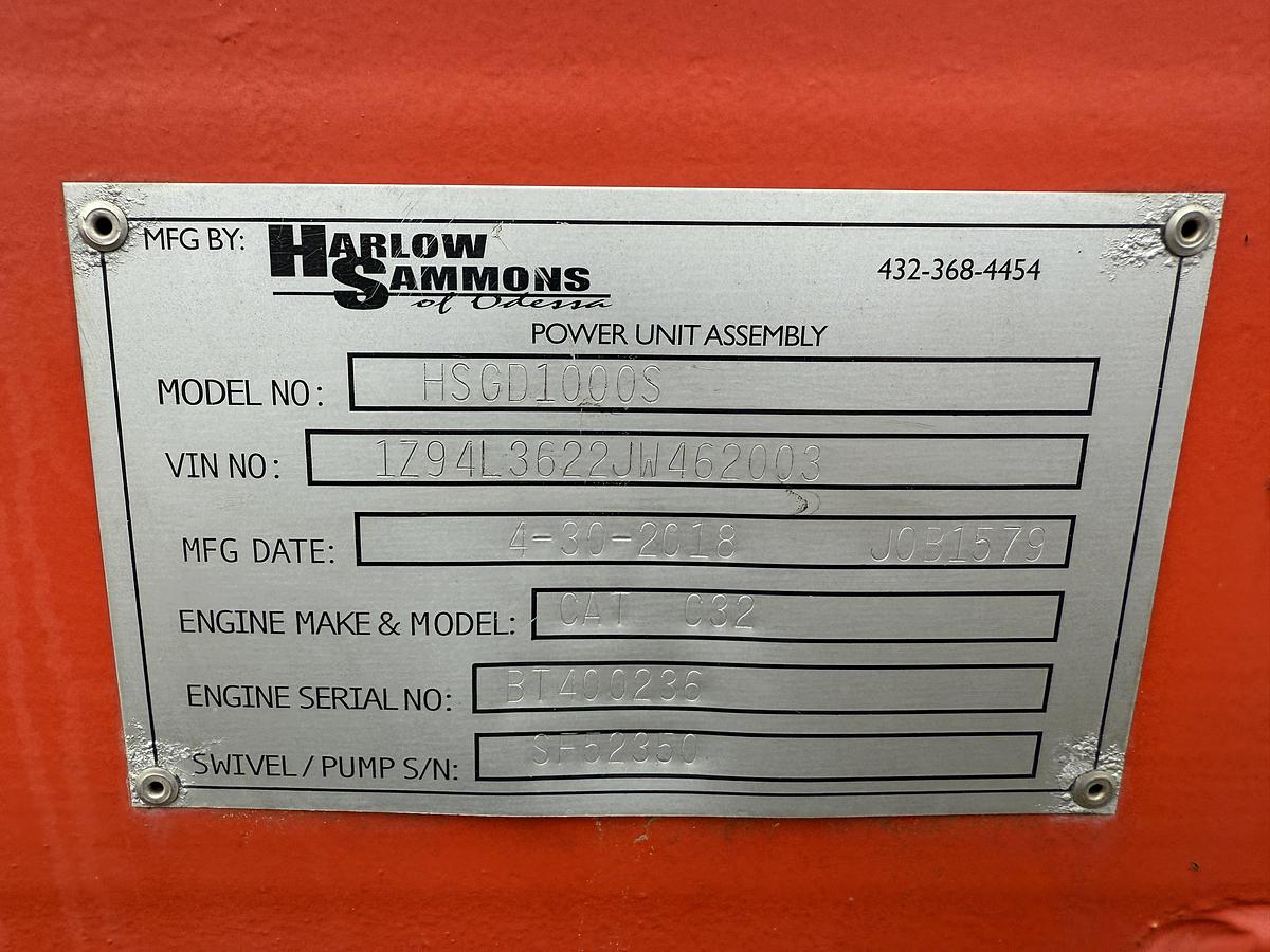 Used 2018 3T MFG 36’ X 102” T/A FRAC PUMP TRAILER