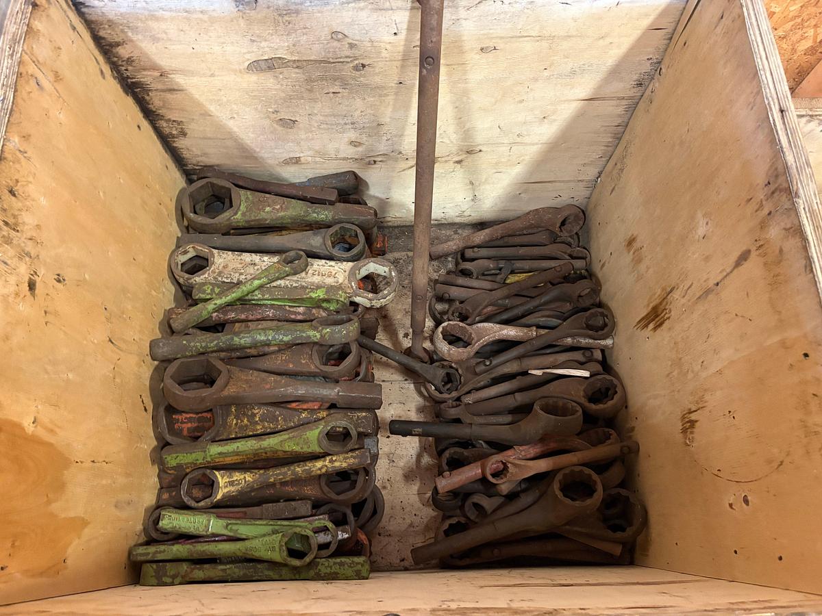 Used (4 crates) w/ hammers, hammer wrenches, pipe wrenches, and other misc. hand tools