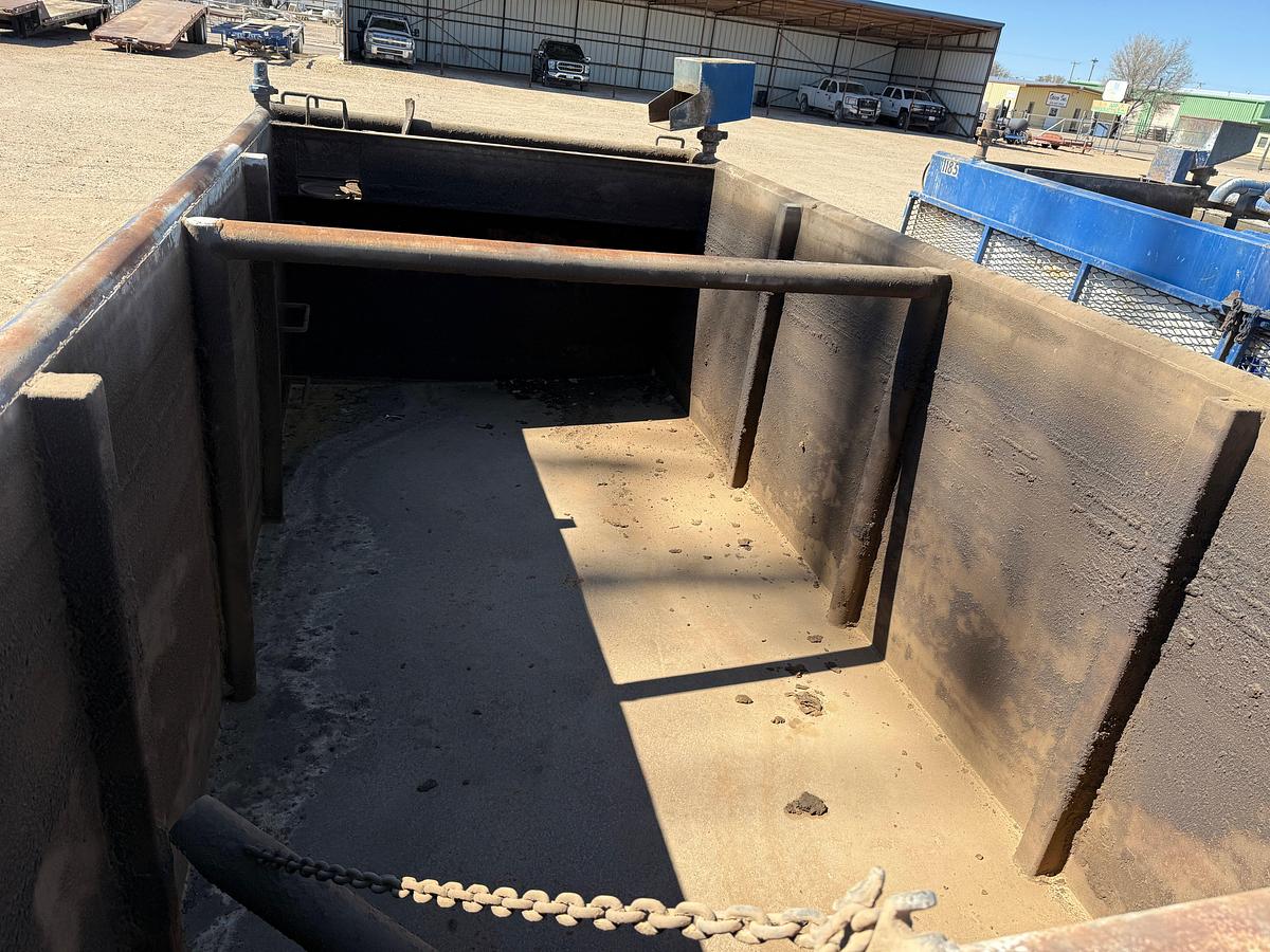 Used 80 BBL 16 X 7’ X 5’ REVERSE PIT TANK W/ IRON & HOSE RACK