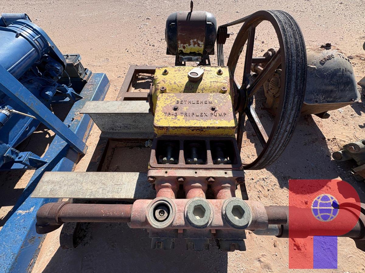 Used BETHLEHEM TP-3 TRIPLEX PUMP, SKIDDED