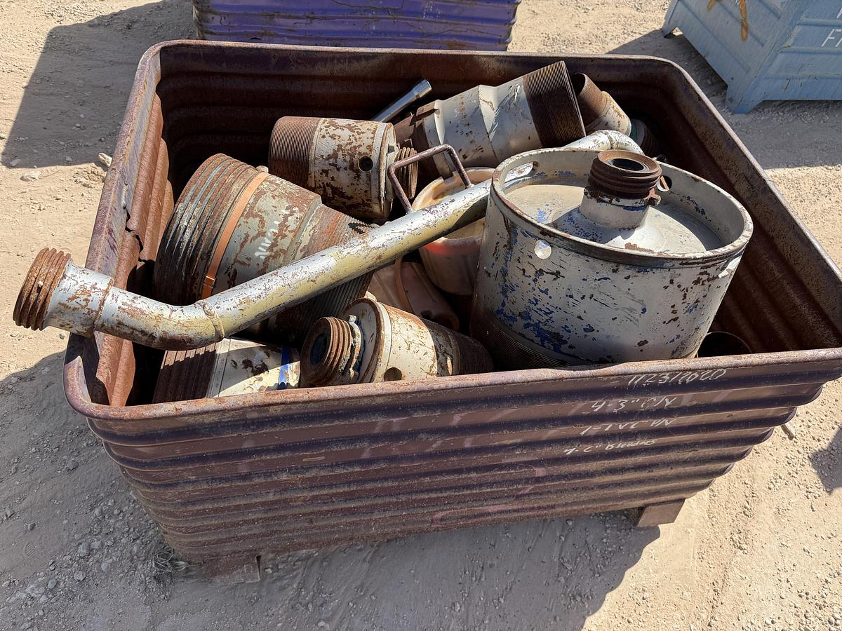 Used METAL BIN W/ (12+) CEMENT HEAD CONN.S, CROSS OVERS, SUBS