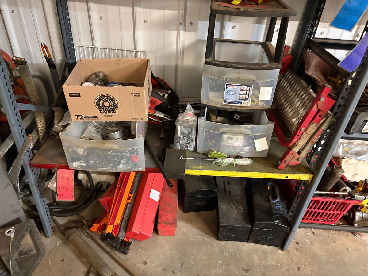 Used 5’ x 1.5’ x 6’ shelving & 4’ x 2’ x 7’ shelving w/ contents