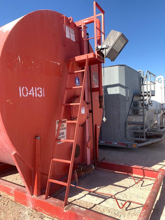 Used 39’ L x 10’6” W x 12” T 558 Barrel Round Bottom Round Top Skidded Storage Tank