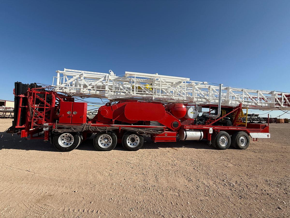 Used 2012 RIG WORKS MUSTANG 550 DD 104’-275K 5-AXLE WELL SERVICE RIG
