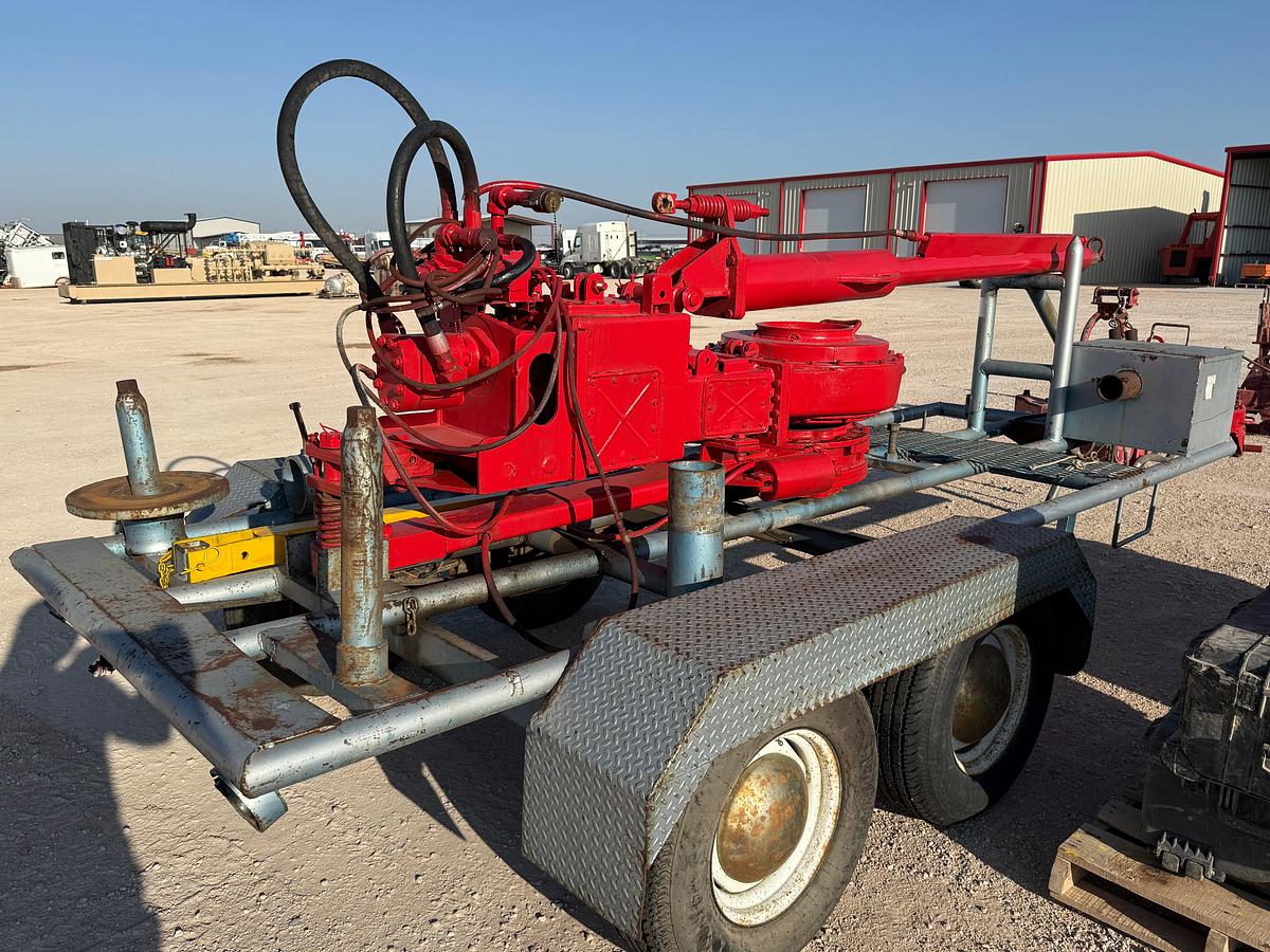 Used FOSTER 54-02 SIZE 2-3/8” - 8-5/8” HYD POWER TONG W/ BACK-UP, TONG CYL, TRANSPORT TRAILER