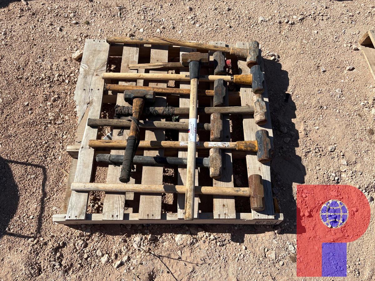 Used PALLET OF (11) ASSORTED SIZE SLEDGE HAMMERS
