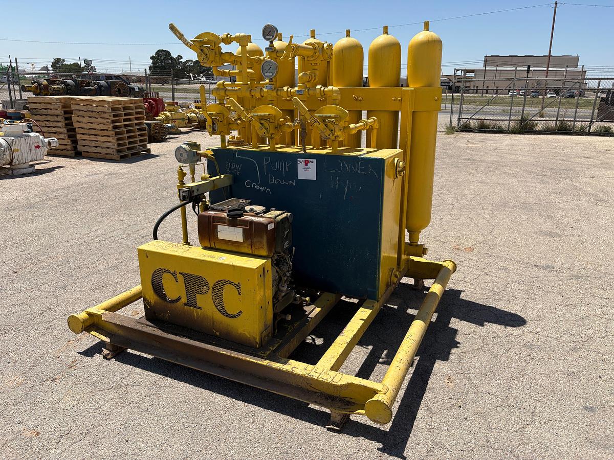 Used 4-station closing unit, skidded