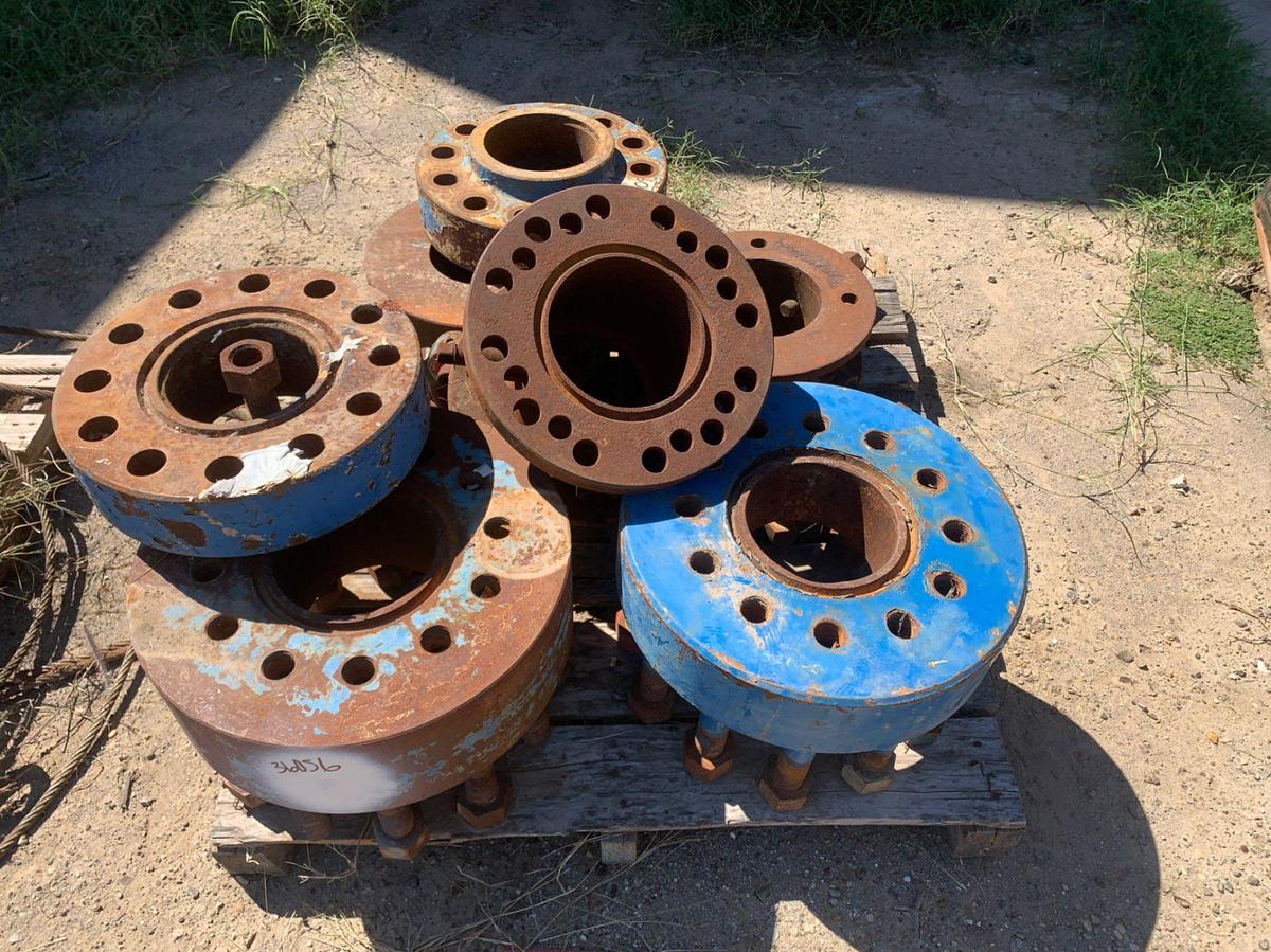 Used Pallets of (2) DSA 10k Flanges (1) DSA 5k Flange, (1) 7-1/16 5k Spool, (2)7-3/8” and 8” Stripper Head,