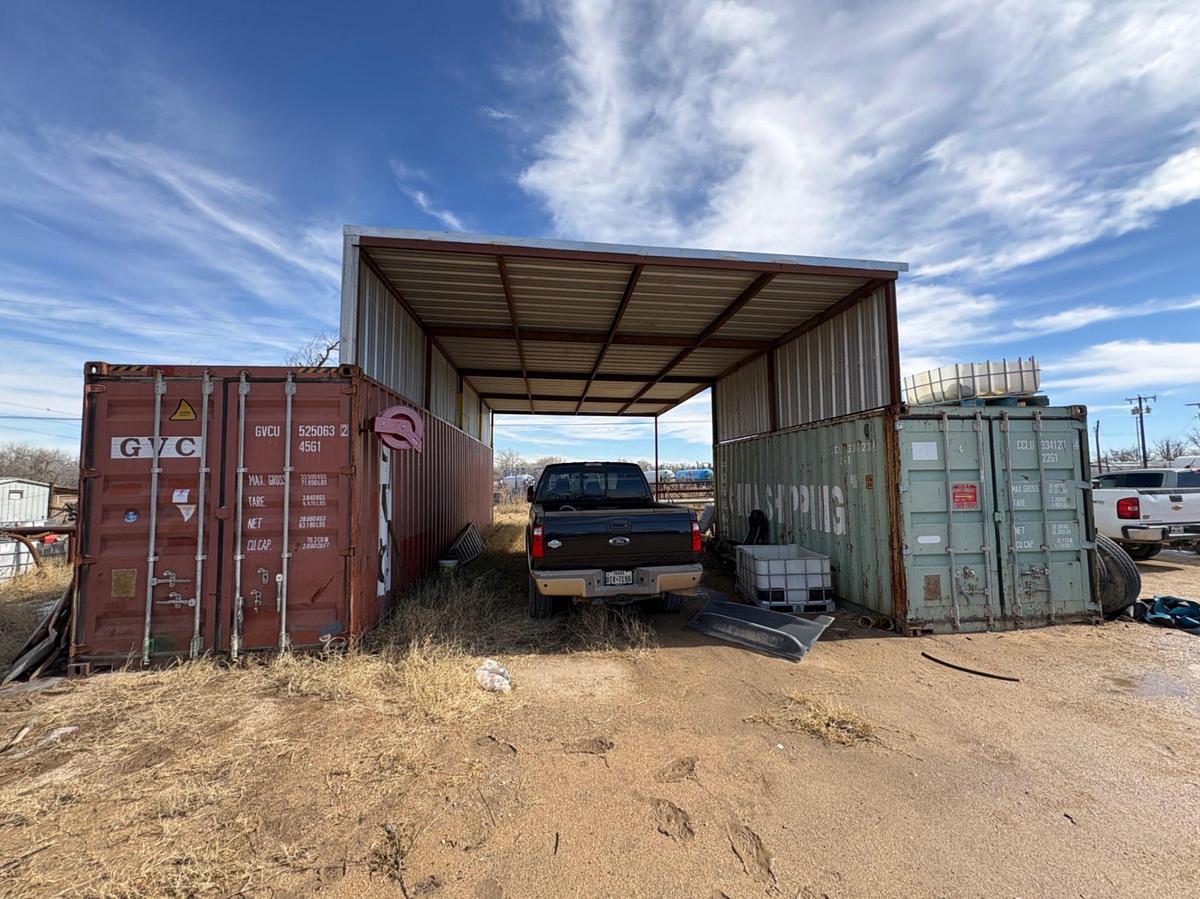 Used (2) Storage container & container shelter package