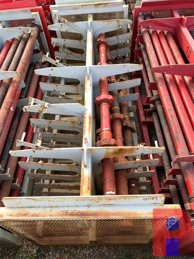Used (21) 3’-4’ PUP JTS. OF 3” FIG 1502 15K WP FLOW IRON ON TRANSPORT RACK