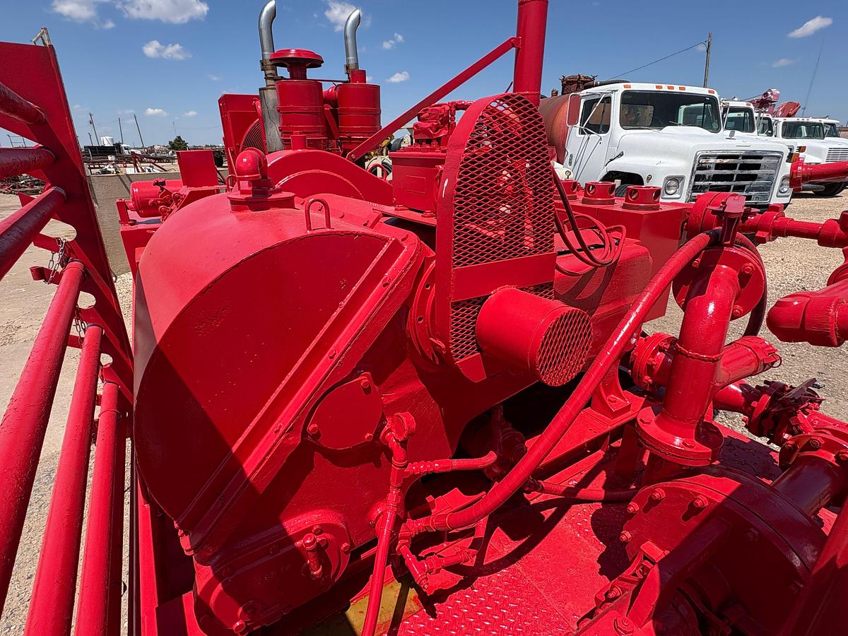 Used Gardner Denver PAH triplex pump mtd on 21’ x 8’ skid