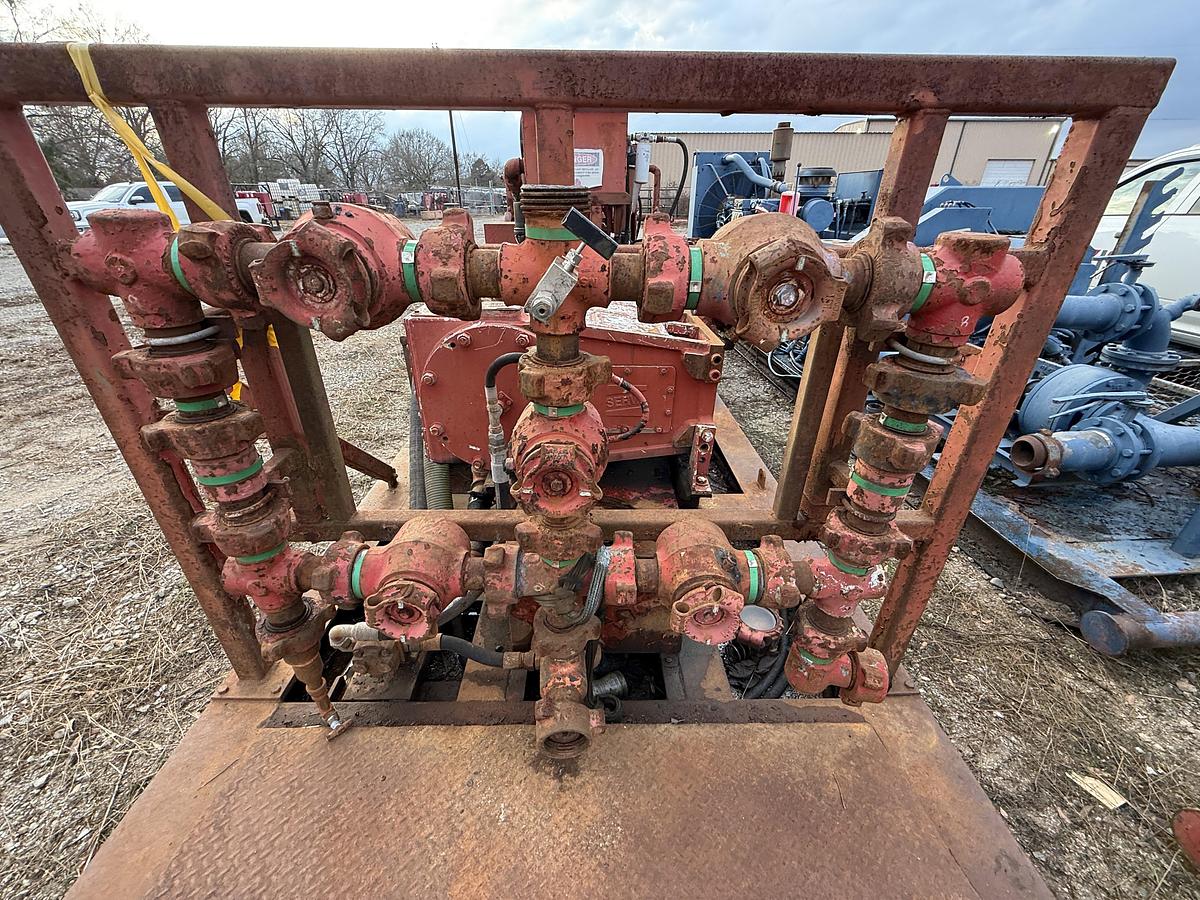 Used SERVA 10K WP TRIPLEX WELL SERVICE PUMP SKIDDED P/B DETROIT SERIES 60 (INCOMPLETE)