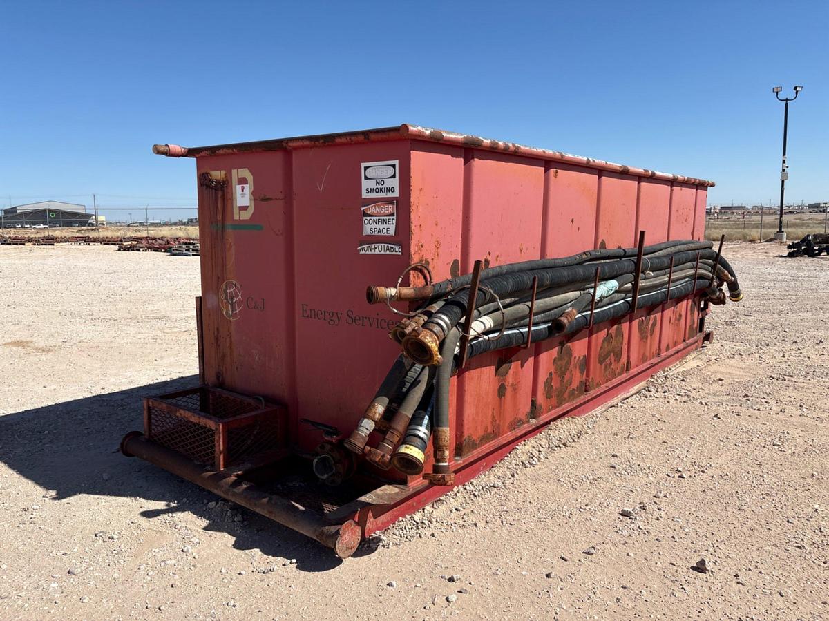 Used 18’ X 6’ X 6’ 2-COMPARTMENT OPEN TOP TANK