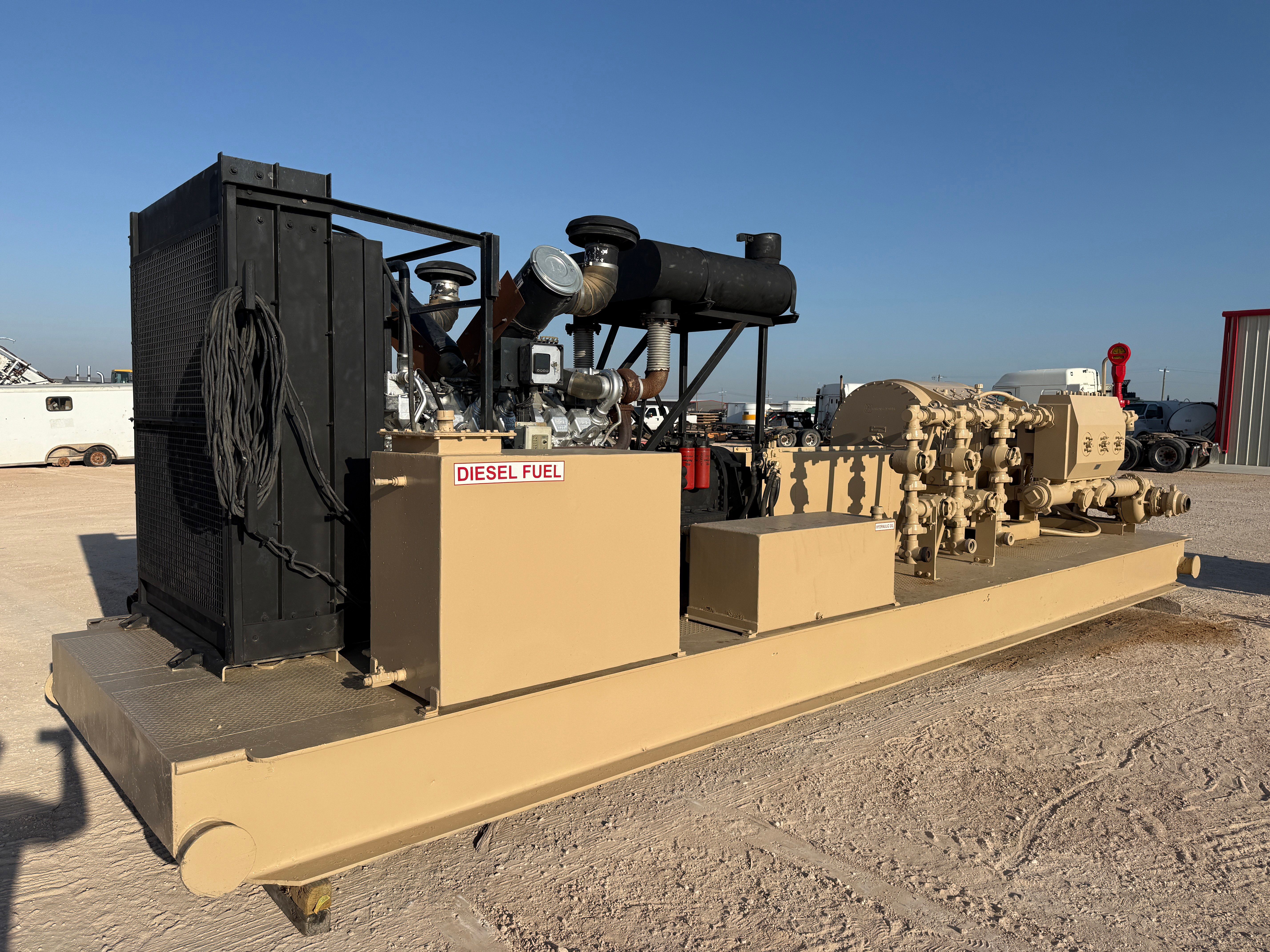 Used 2013 GARDNER DENVER GD-2250T 10K WP TRIPLEX PUMP (NEW REBUILD) P/B MTU 12V2000 1005-HP, SKIDDED