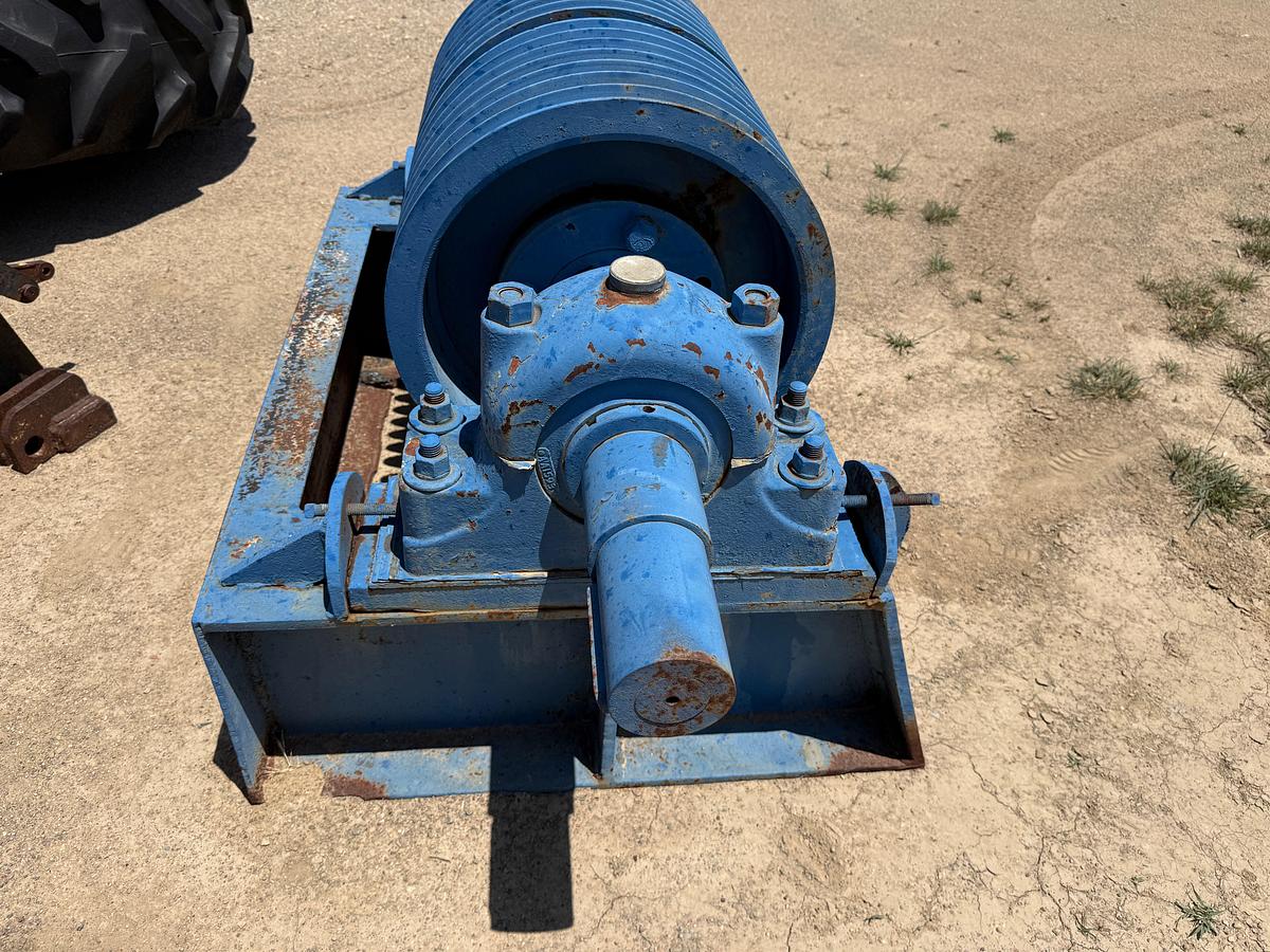 Used 4’L JACK SHAFT W/ PILLOW BLOCK BRG’s, (2) 10.5”W 7-GROOVE SHEAVES