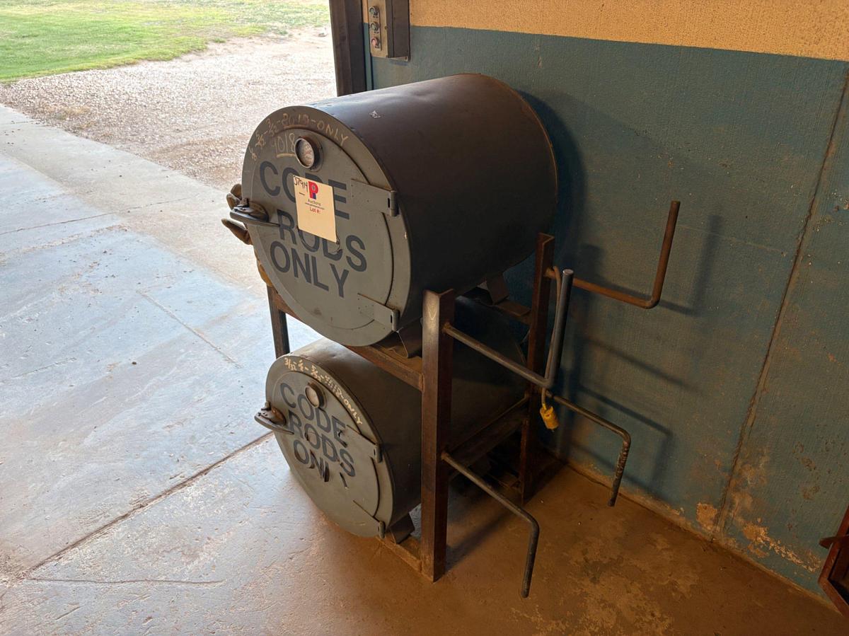 Used (2) 23”L x 22”DIA WELDING ROD OVENS W/ STAND