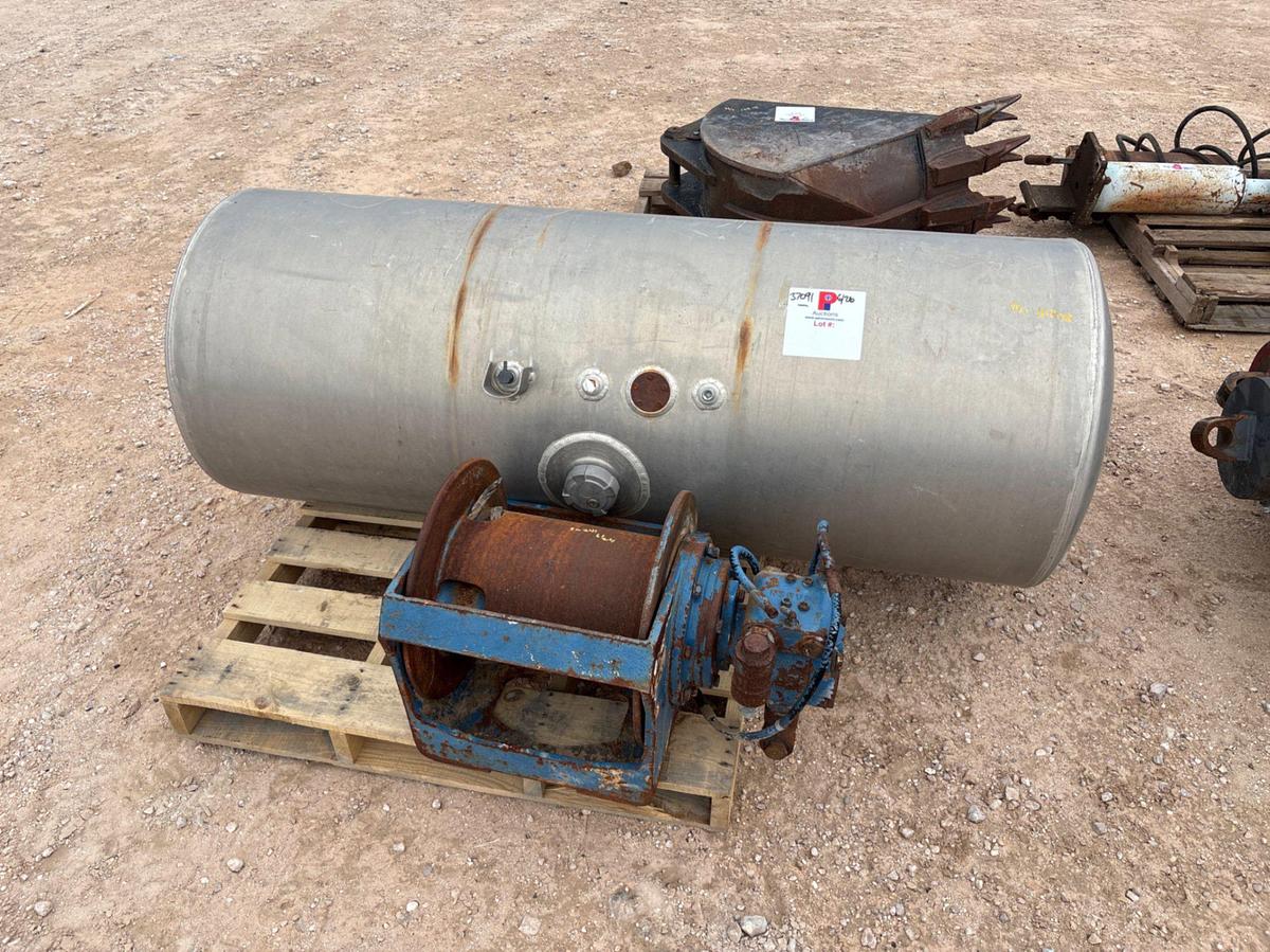 Used 150gallon fuel tank & Braden hydraulic utility winch
