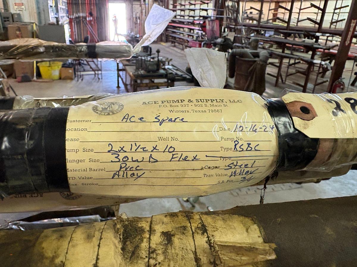 Used NEW HF 2” x 1-1/2” x 10’, 30WD FLEX, CS TRIM ROD, DOWNHOLE PUMP