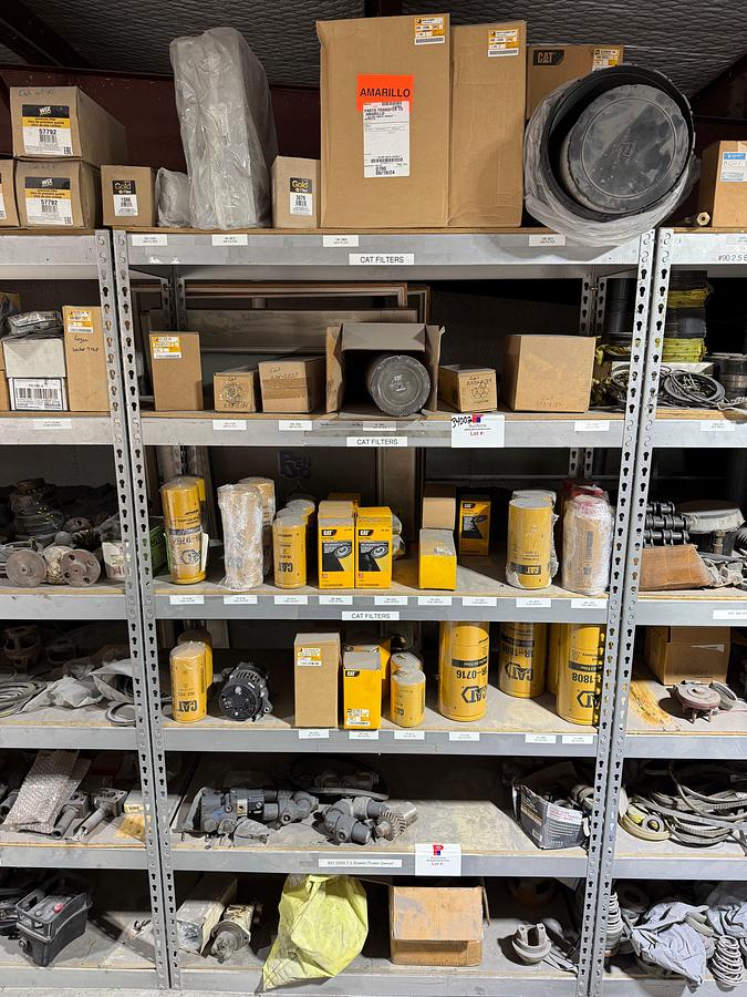 Used 6-SHELVE SECTION OF CATERPILLAR FILTERS & BOWEN PS PARTS