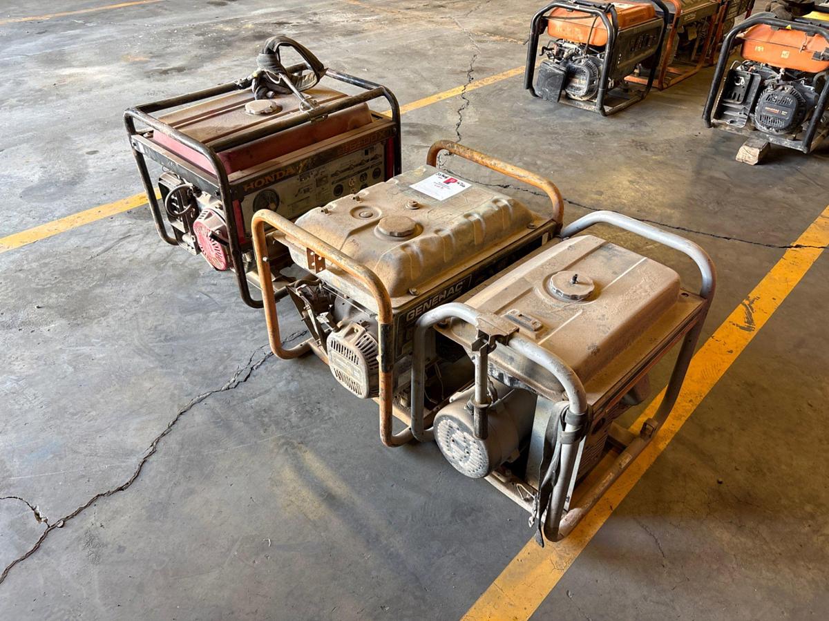 Used (3) portable generators, 3.5KW to 6.5KW
