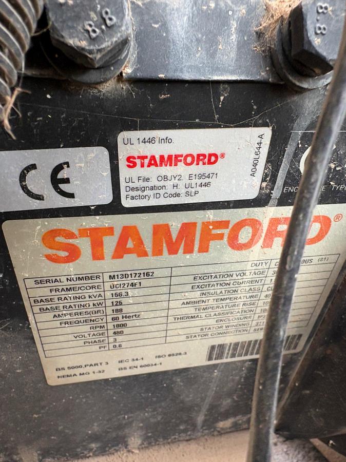 Used Stamford 125KW generator
