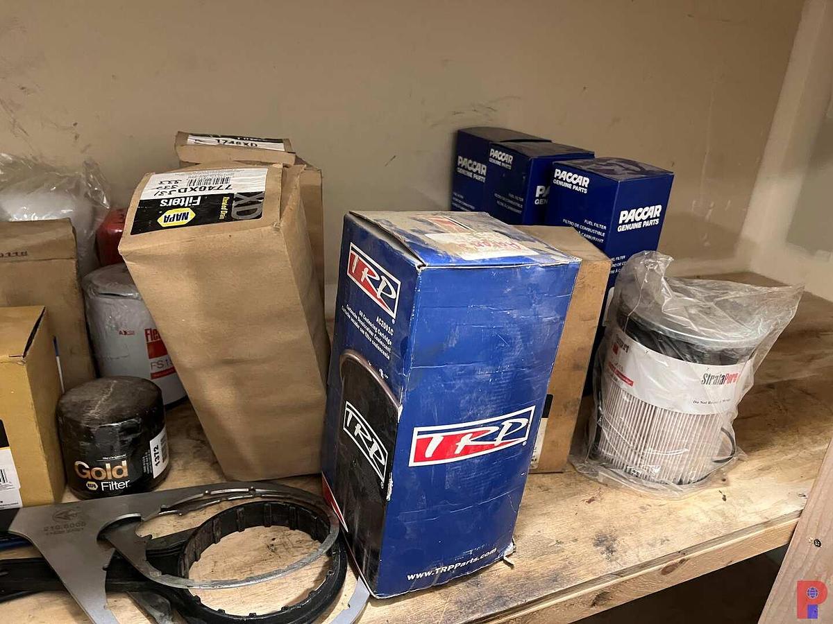 Used 2 - SHELVES CONTAINING FLEETGUARD FILTERS TO INCLUDE: SEE DETAILS