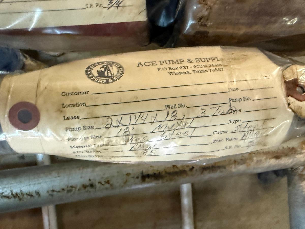 Used 2” x 1-1/4” x 18’, CS TRIM DOWNHOLE PUMP