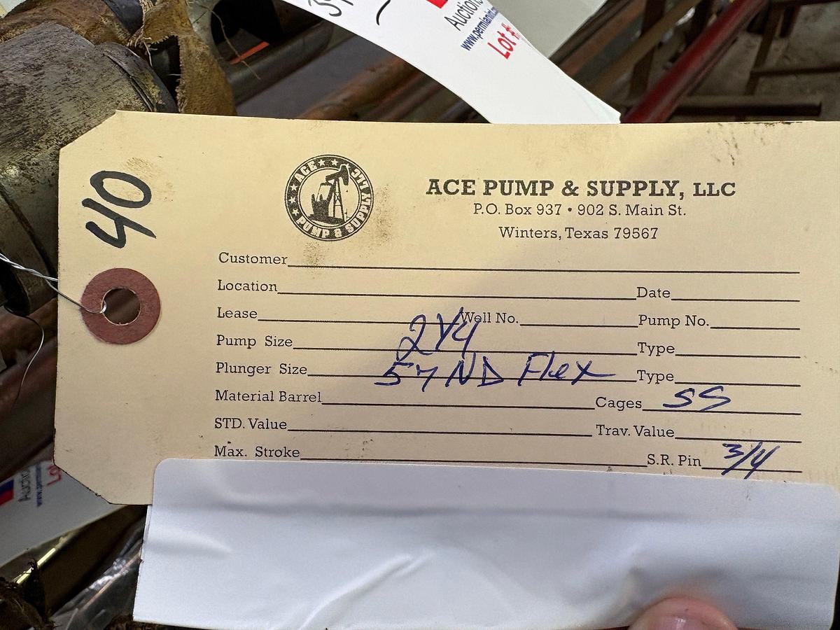 Used 2-1/4” 57ND FLEX STAND VALVE PLUNGER, NEEDS REPAIR