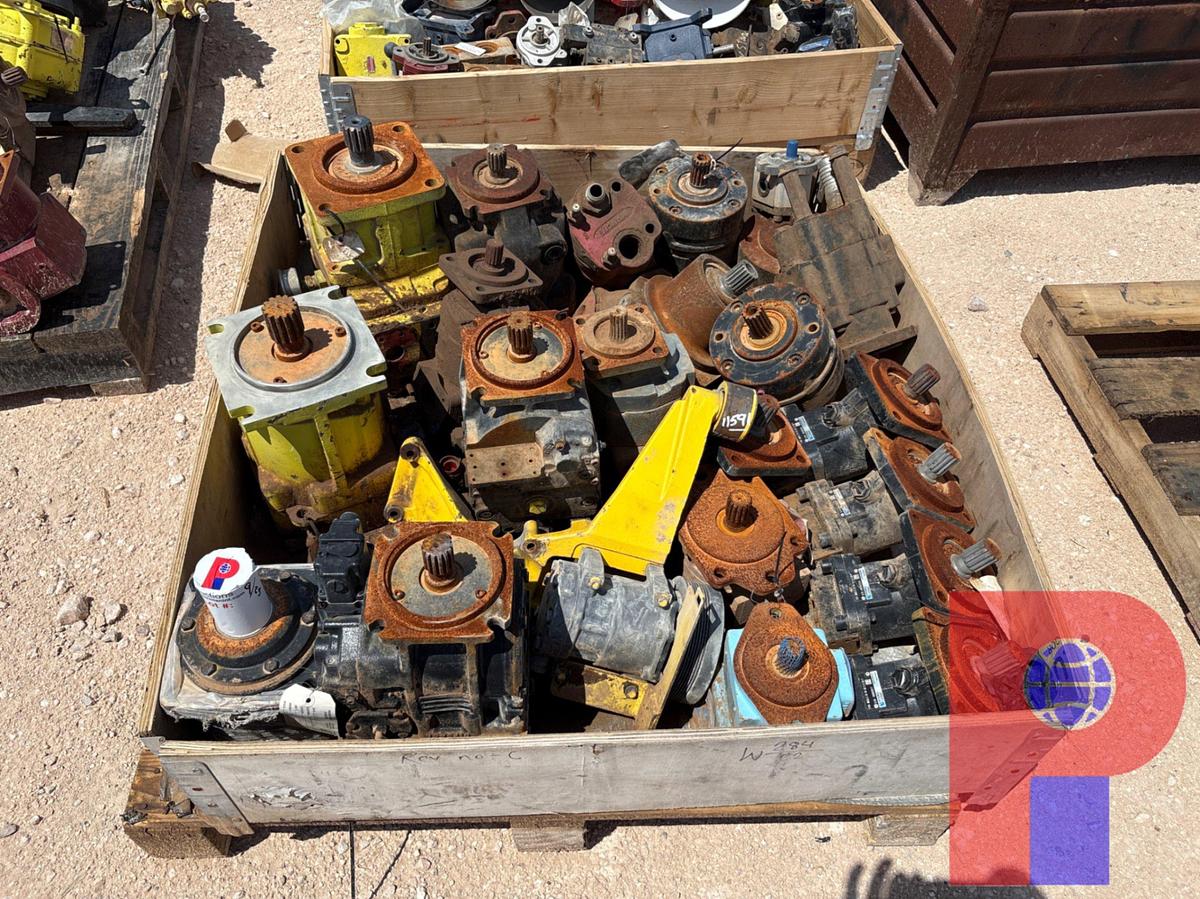 Used PALLET W/ (22) ASSORTED HYDRAULIC PUMPS