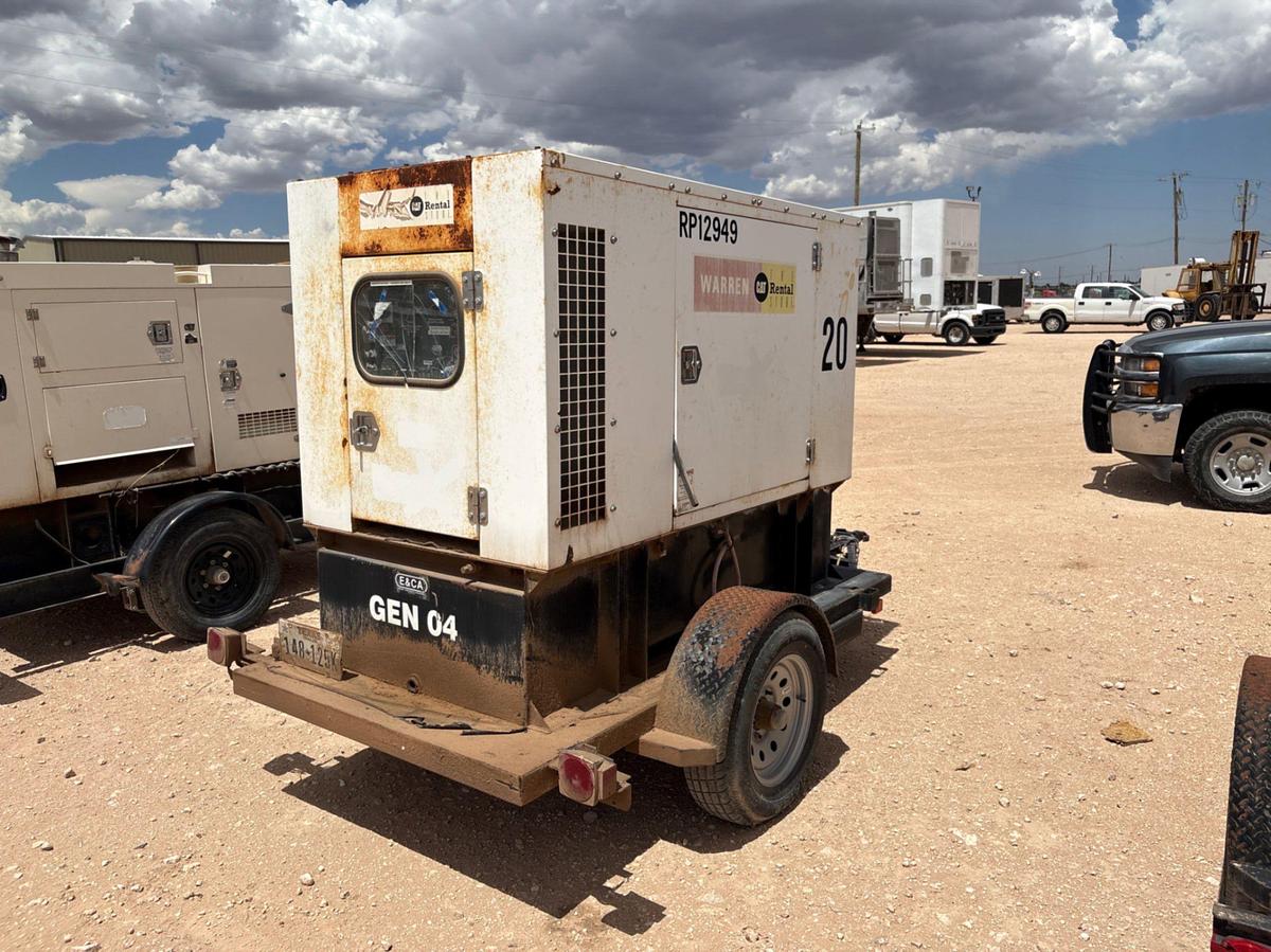 Used 2013 WARREN POWER SYSTEMS NPS-P-20 20KW S/A BUMPER PULL TOWABLE GENERATOR