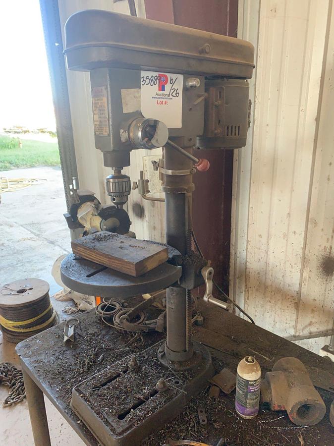 Used Buffalo 12-Speed Heavy Duty Drill Press w/ Jacob’s Ball Bearing Super Chuck