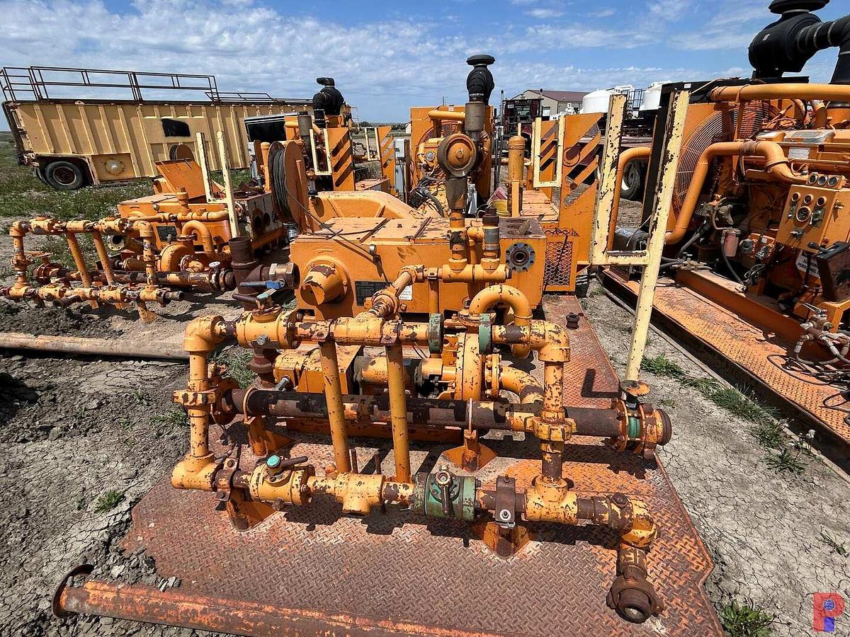 Used NATIONAL OILWELL JWS-340 TRIPLEX WELL SERVICE PUMP P/B DETROIT 60 SERIES W/ ALLISON TRANS.