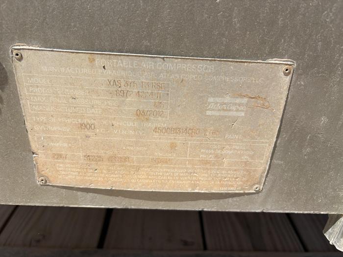 Used COLD JET SDI SELECT 60 DRY ICE BLASTER & ATLAS COPCO AIR COMPRESSOR MTD ON T/A GOOSENECK TRAILER