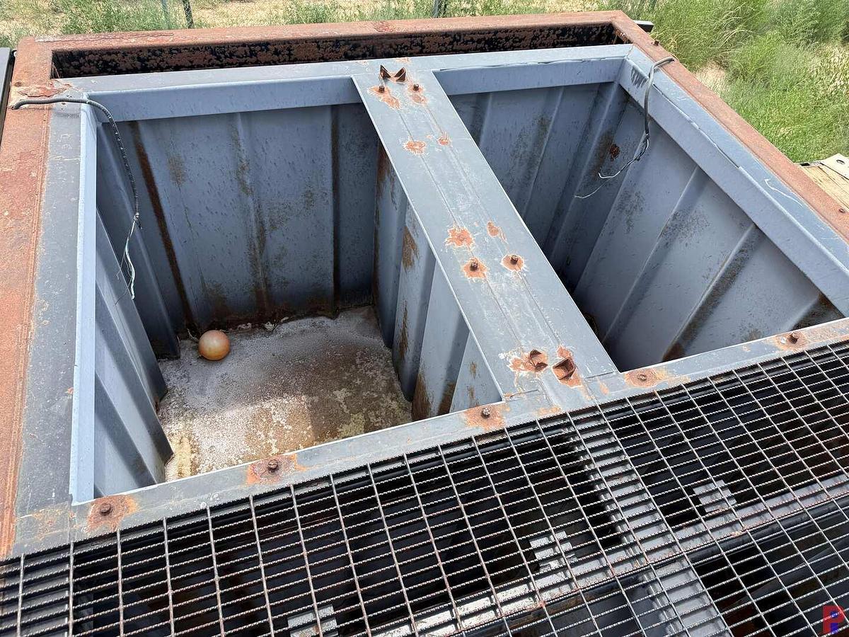 Used 35’L X 10’W X 6.5’H 4-COMPARTMENT 260 BBL MIXING TANK P/B (3) 75 HP ELECTRIC MOTORS