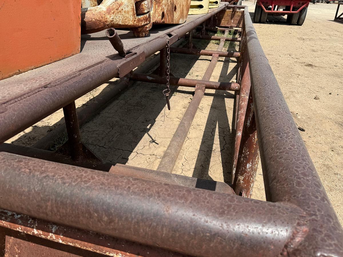 Used 35’ x 8’ x 3’ SKIDDED PIPE TUB W/ CATWALK IN MIDDLE