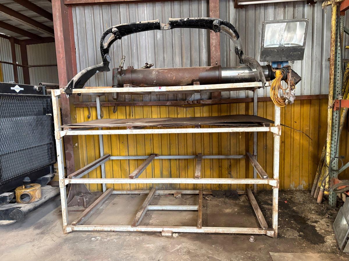 Used 4.5’L x 9”DIA hyd raising ram & 9’ x 4.5’ x 6’ shelving