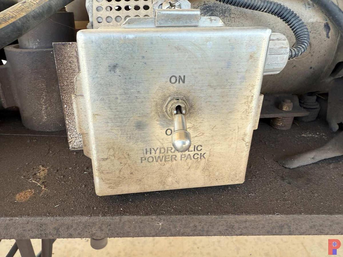 Used HYDRAULIC POWER PACK W/ ROLLING TEST STAND, HOSES, VALVE & FITTINGS