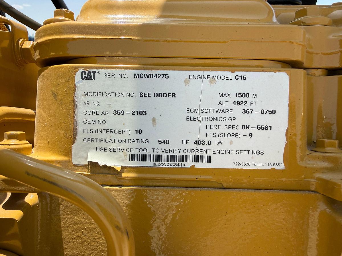 Used CATERPILLAR C15 SER: MCW04275, 540-HP POWER UNIT W/ C-195-100 TORQUE CONVERTER