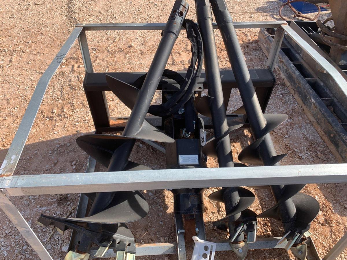 Used Skid Steer Auger w/ 19” , 10”, 9” Auger Bits