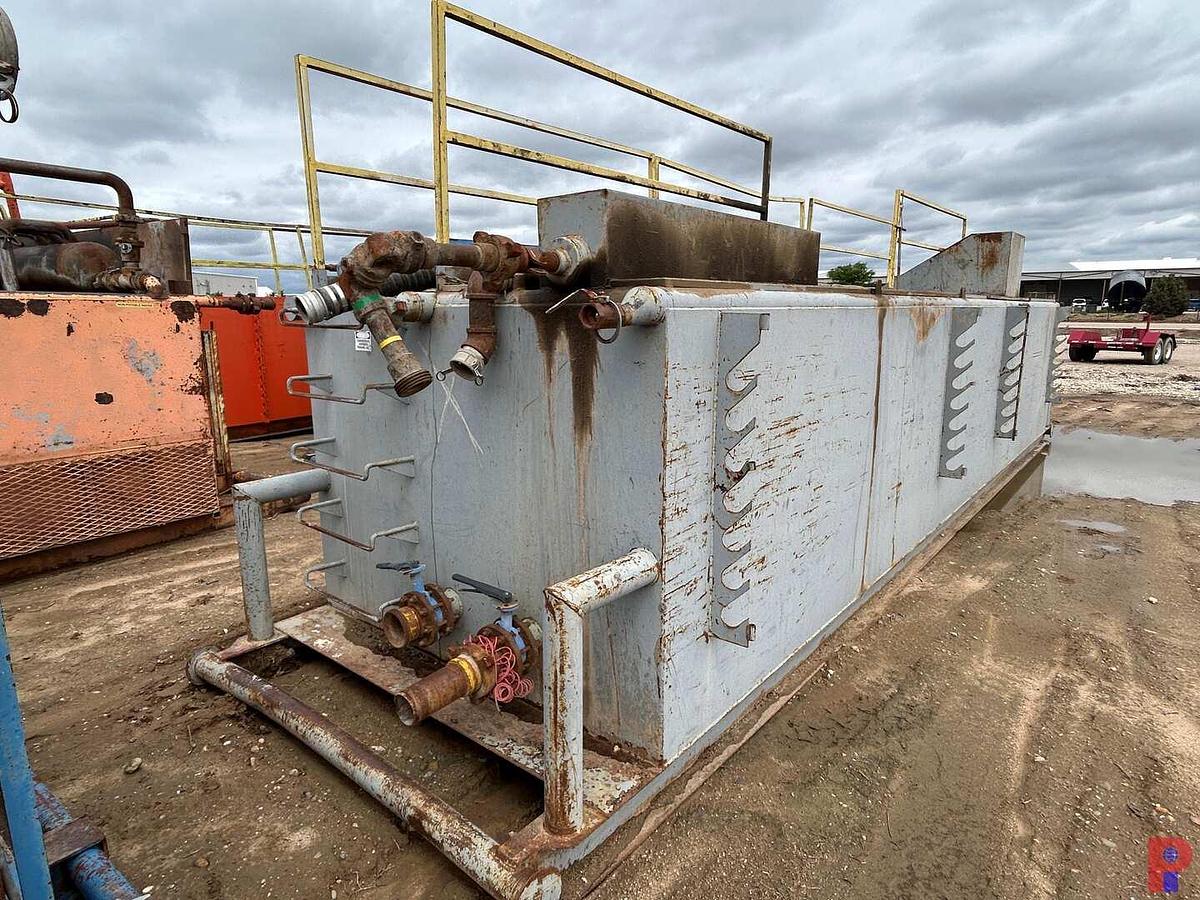 Used 28’ X 7’ X 5’ (3)-COMP. MUD TANK, W/ MUD SCREEN, DEGASSER, IRON RACKS