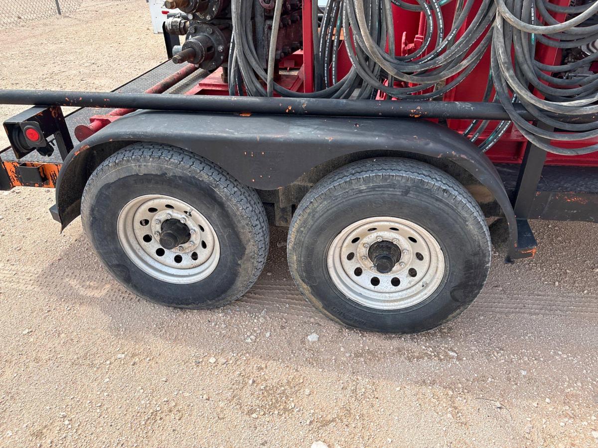 Used 3-station closing unit mtd on 12’ x 7’ t/a gooseneck trailer