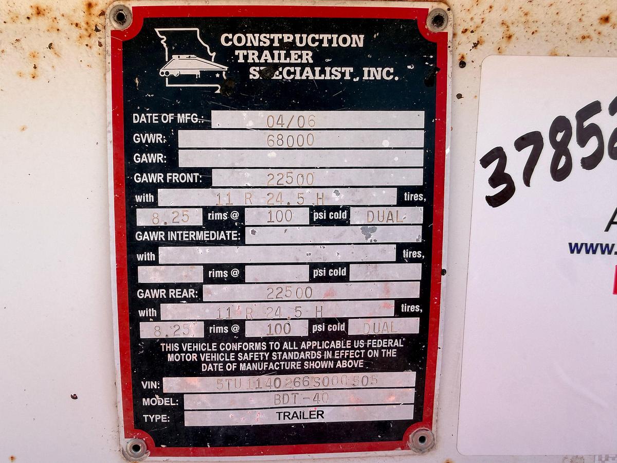Used 2006 CTS BDT-40 23.5 YD Belly Dump Trailer